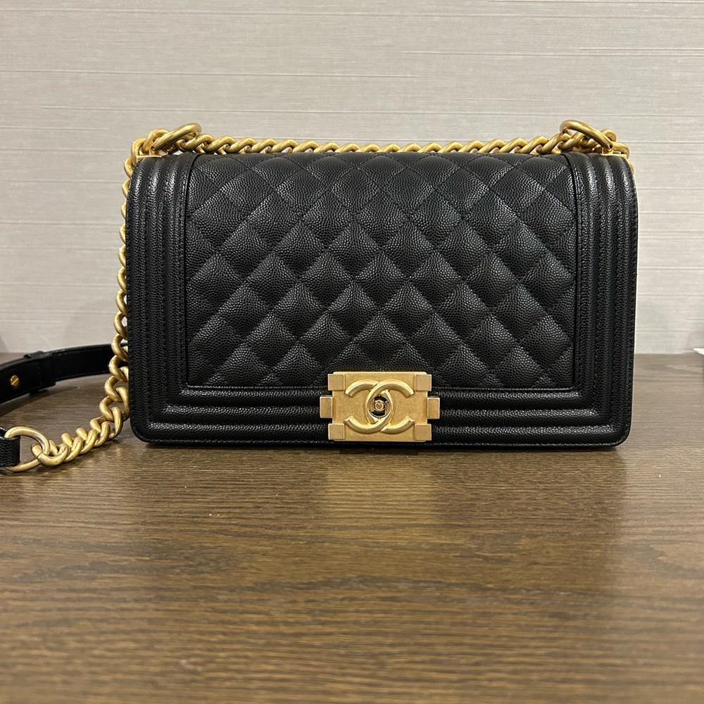 Receipt Included, Medium Chanel Black QuiltedCrossbody with Gold Hardware
